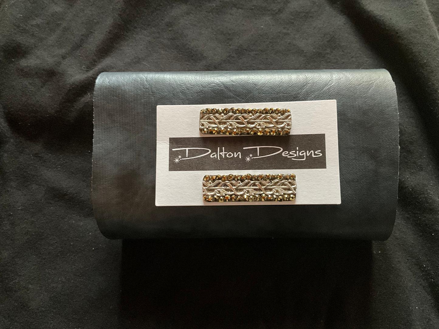 Gold Crystals with Silver Lacey Lace