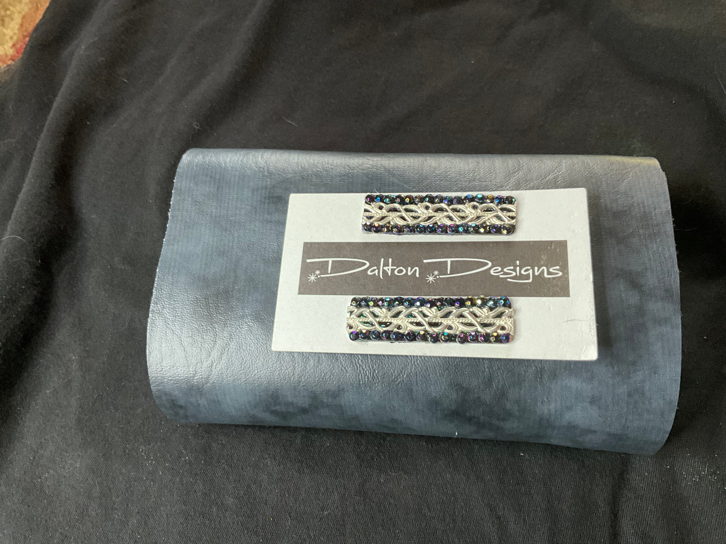 Black crystals with Lacey sterling silver