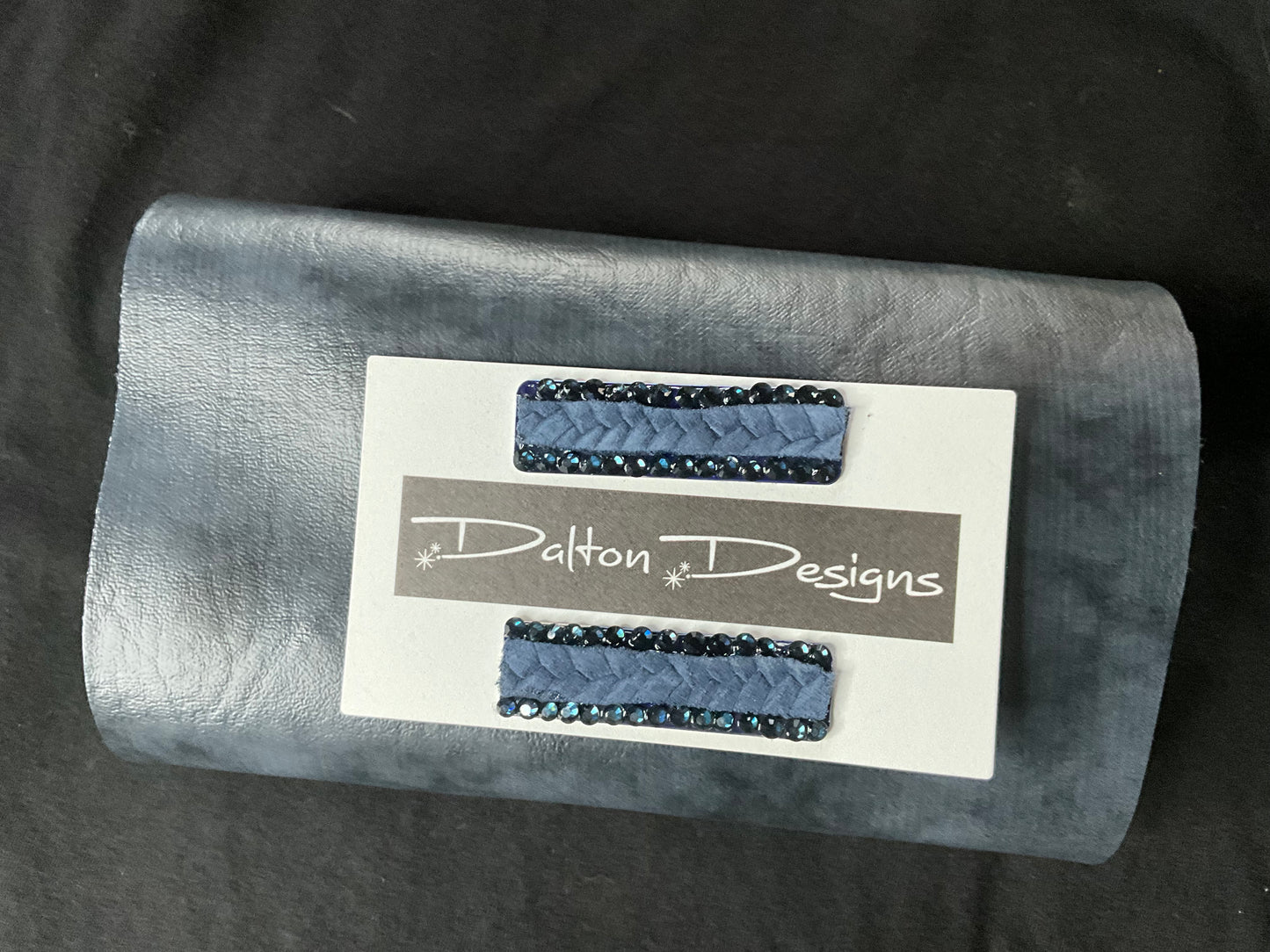 Blue Leather with Navy Crystals