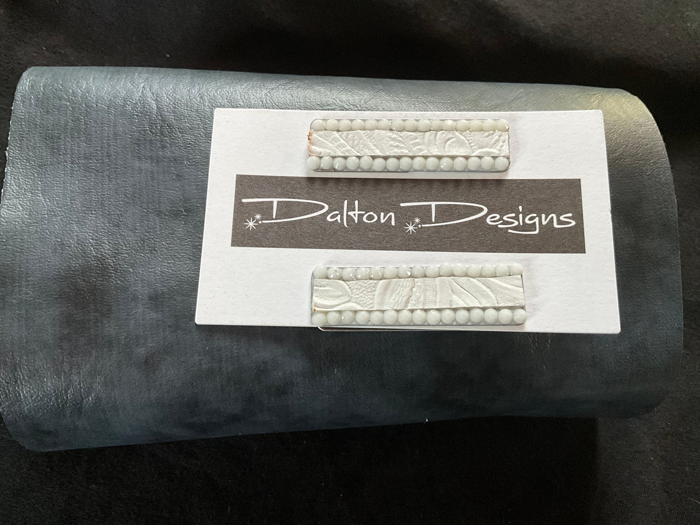 White leather with white crystal set