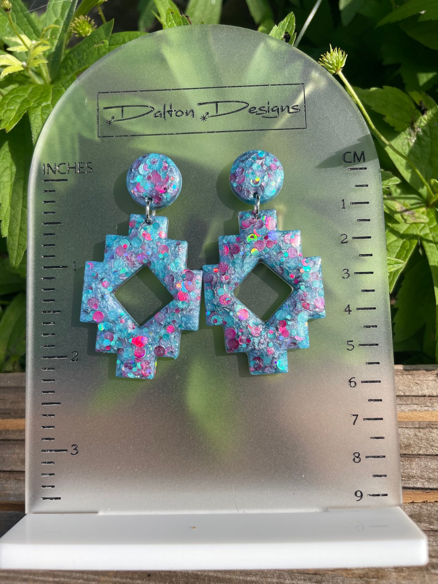 Rainbow Fish Aztec Style Earrings