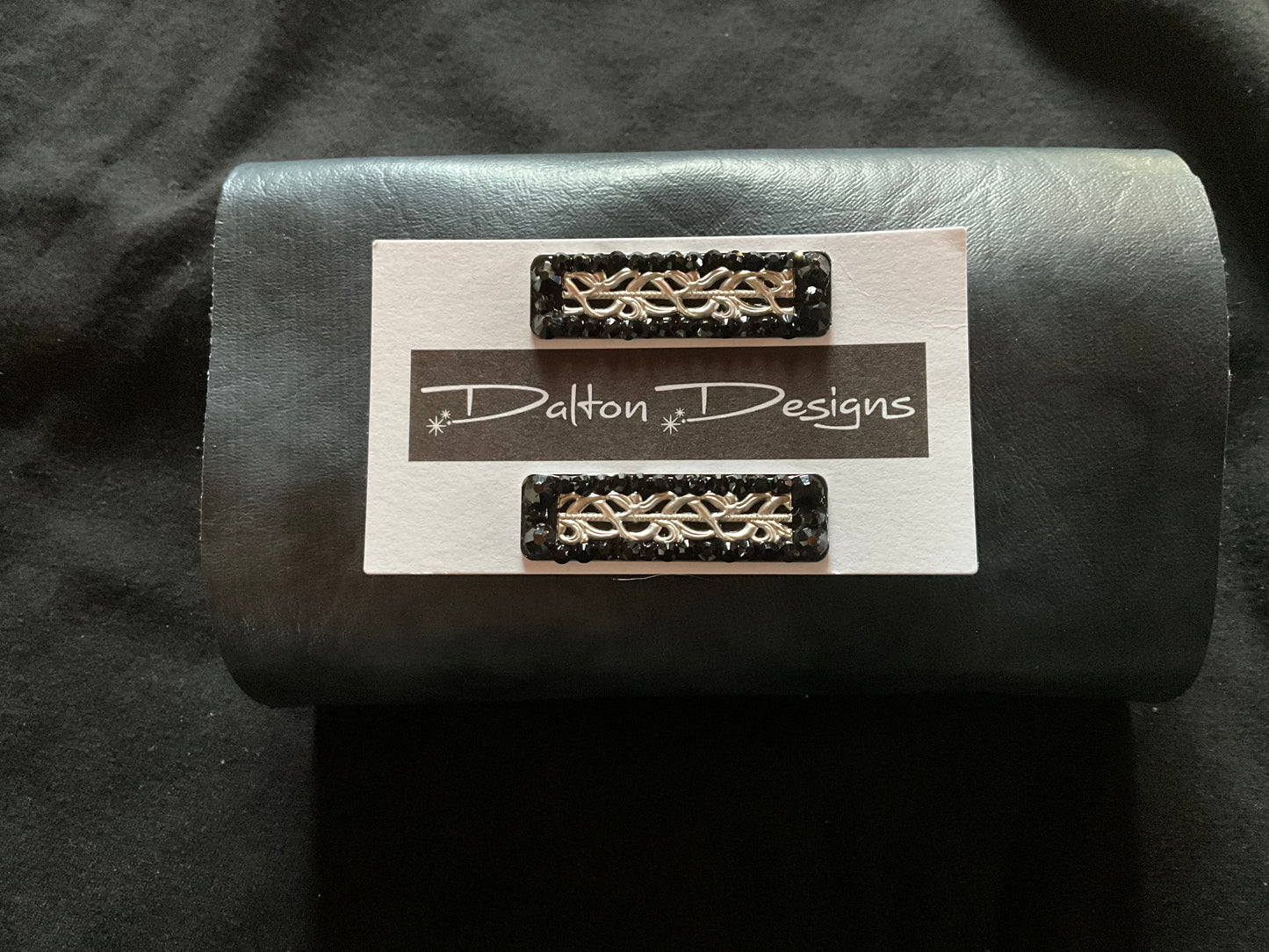 Black Crystal with Silver inlay Set