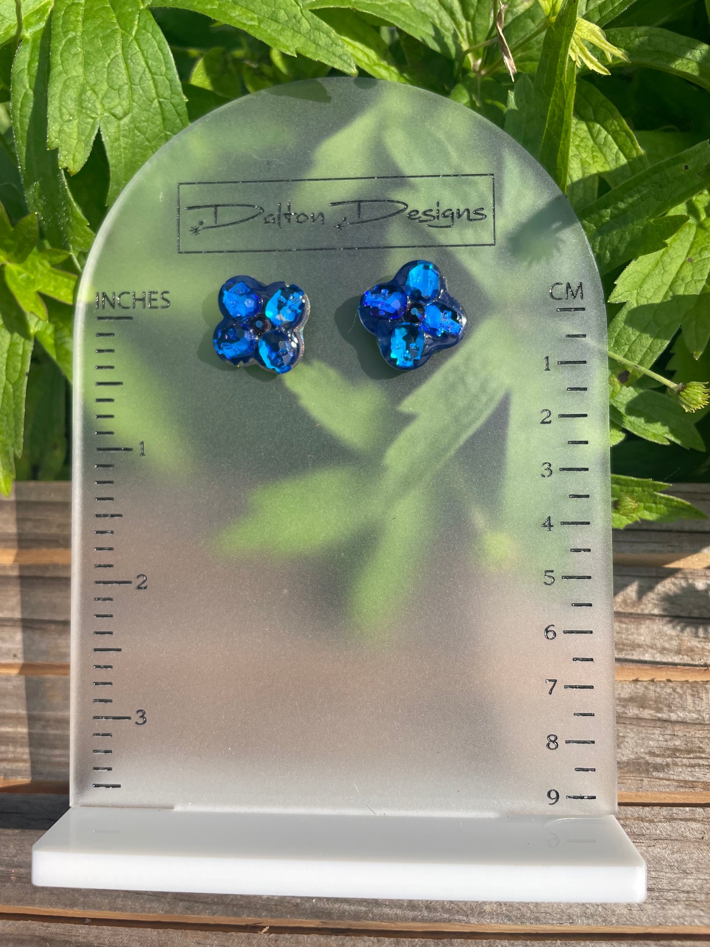Tiny Blue Skull Studs