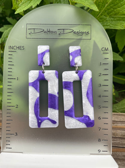 Purple and Silver Earrings