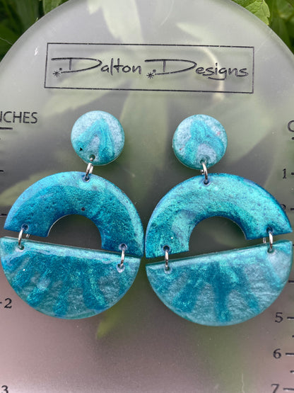 Sea Scape Modern Arch Earrings