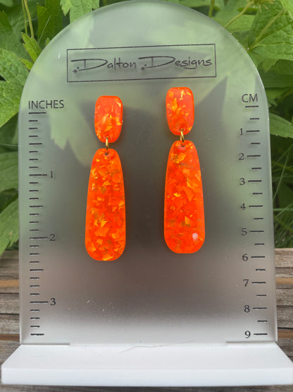 Illini Orange Drop Earrings