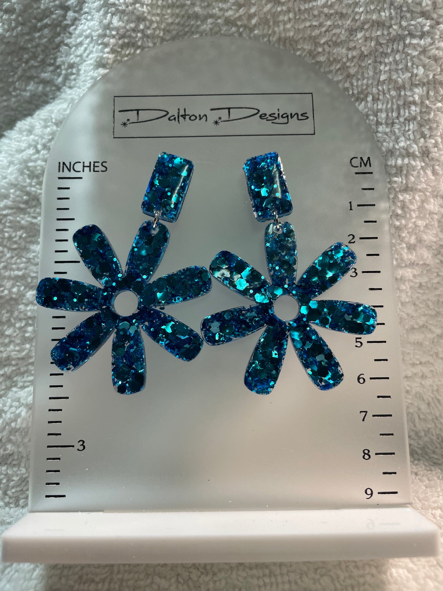 Dark Teal Spur Earrings