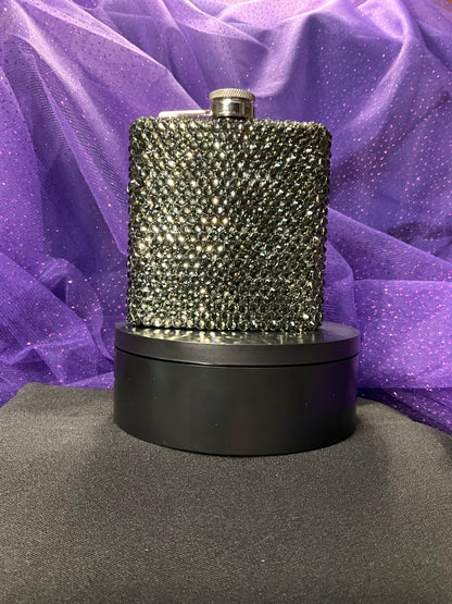 Jet Hematite Clear Flask