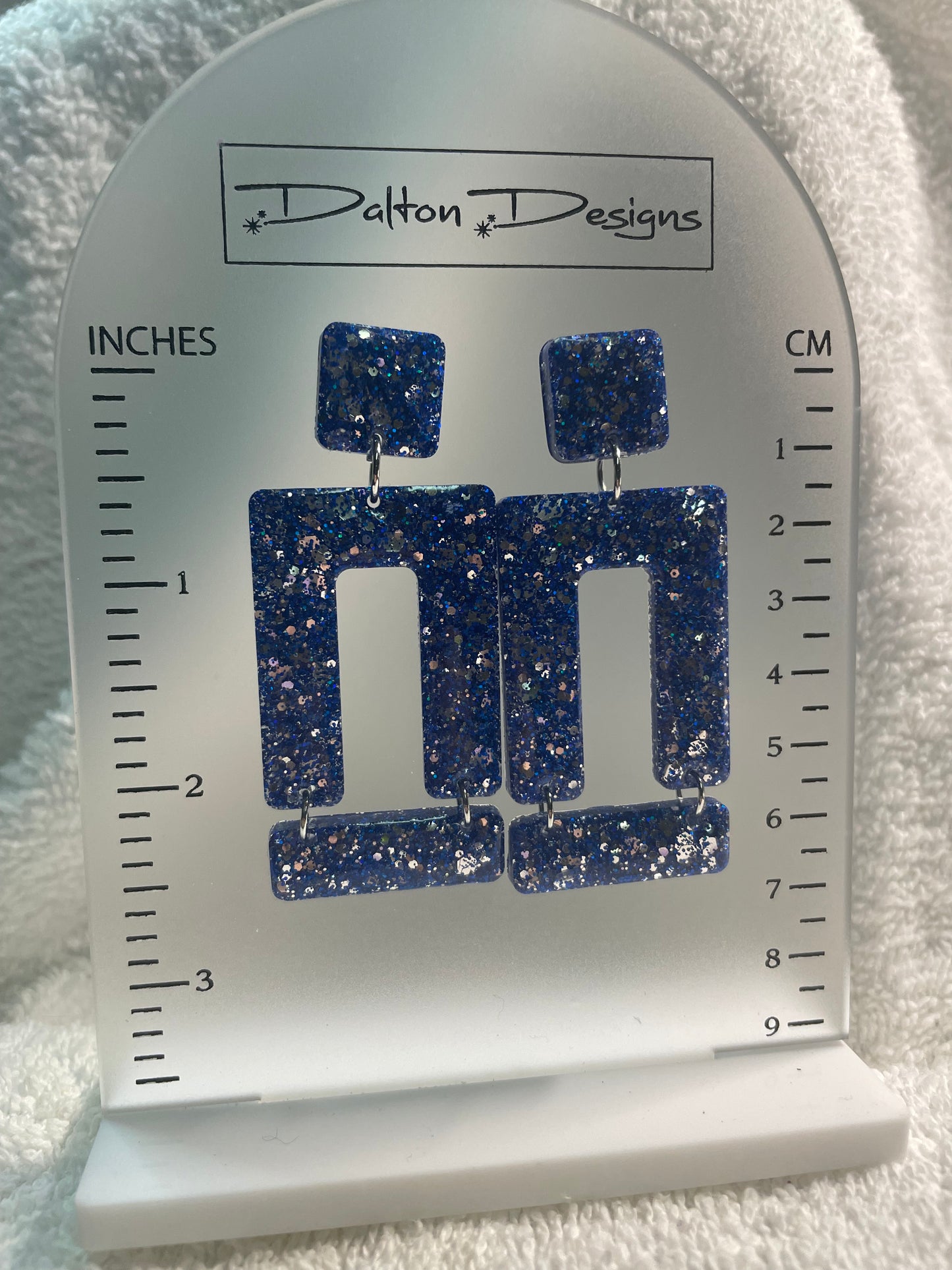 Blue and Silver Mod Earrings