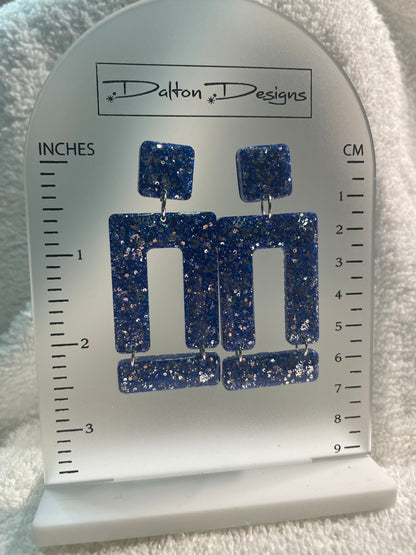 Blue and Silver Mod Earrings