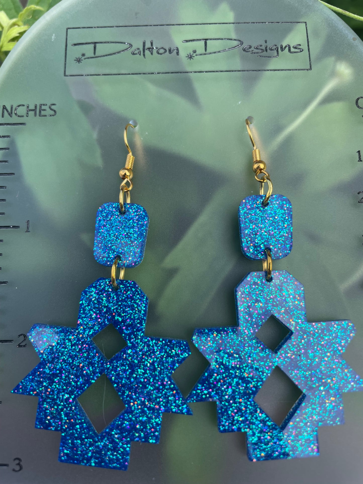 Brilliant Blue Aztec Mini Earrings