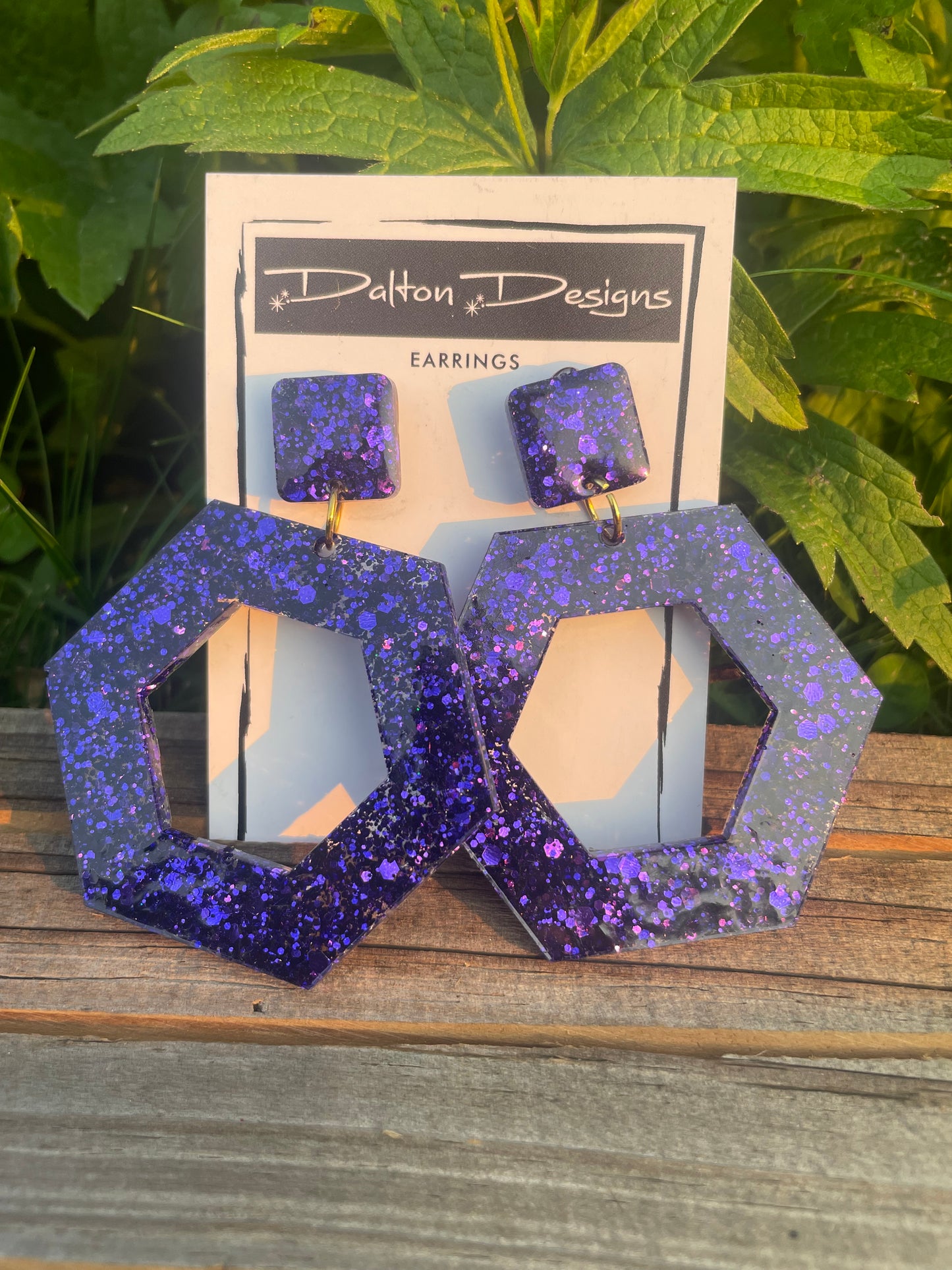 Chunky purple earrings