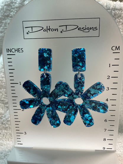 Dark Teal Spur Earrings