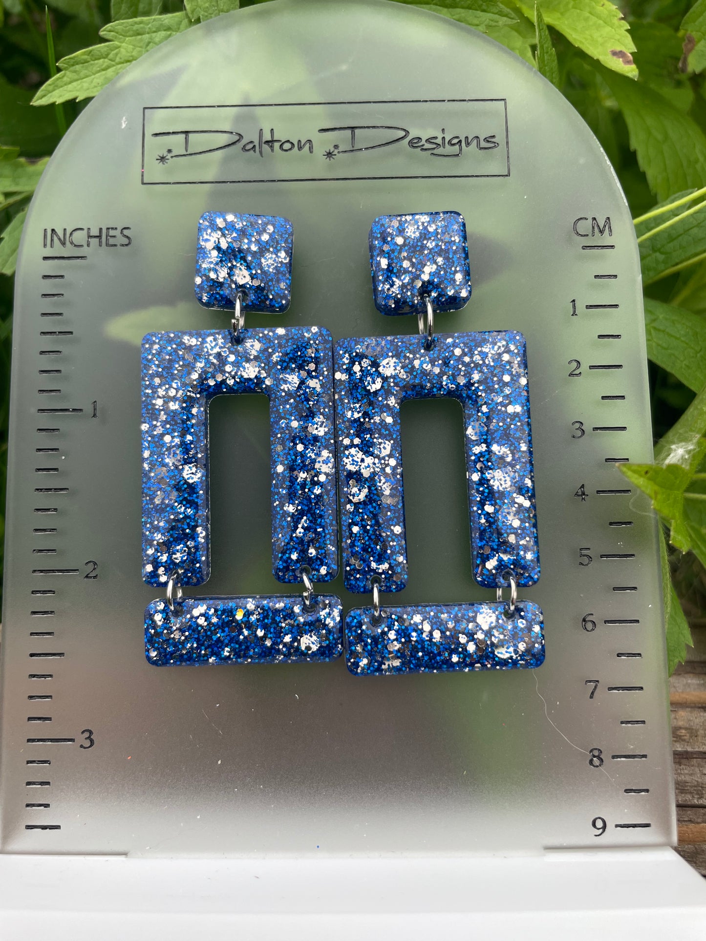 Blue and Silver Mod Earrings