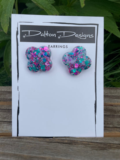 Turquoise + Pink Studs