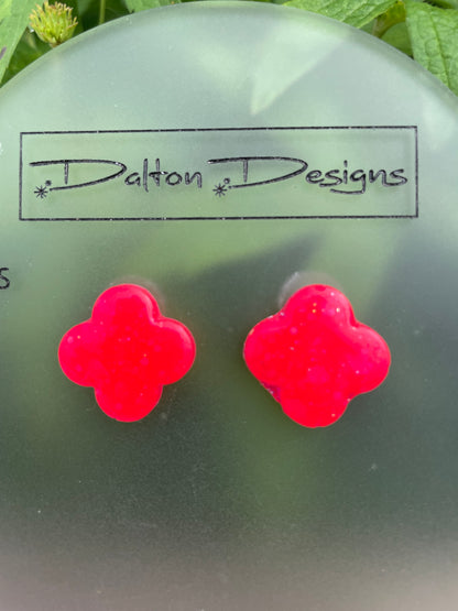 Poppy Red Studs