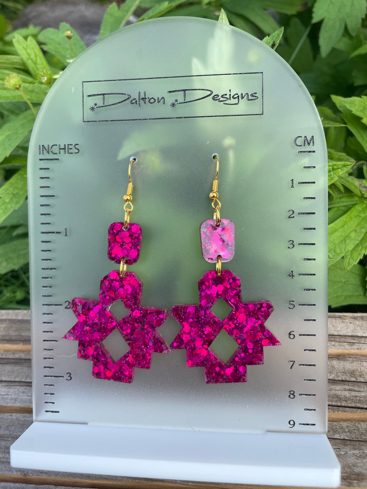 Hot Pink Aztec Mini Earrings