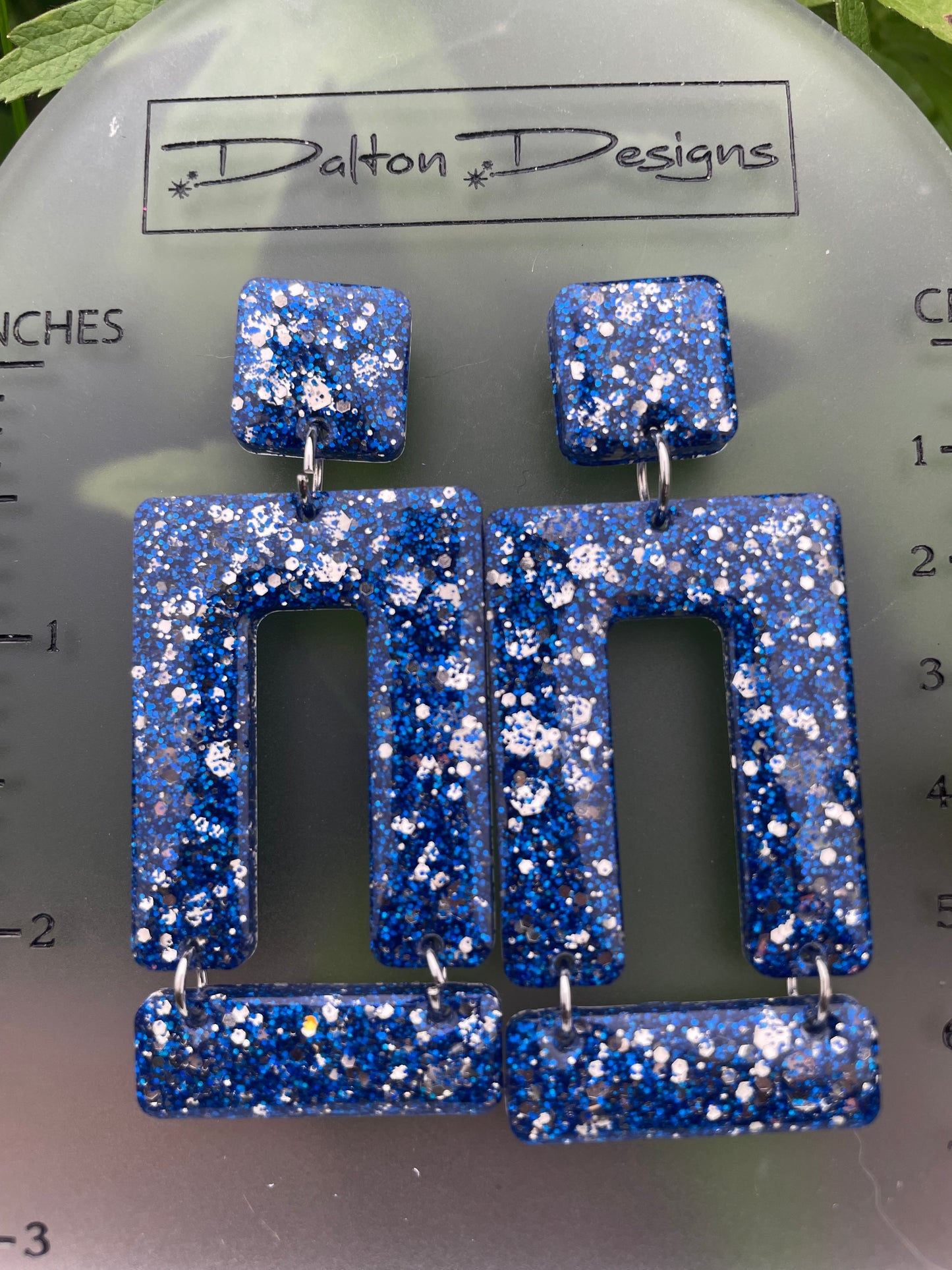 Blue and Silver Mod Earrings