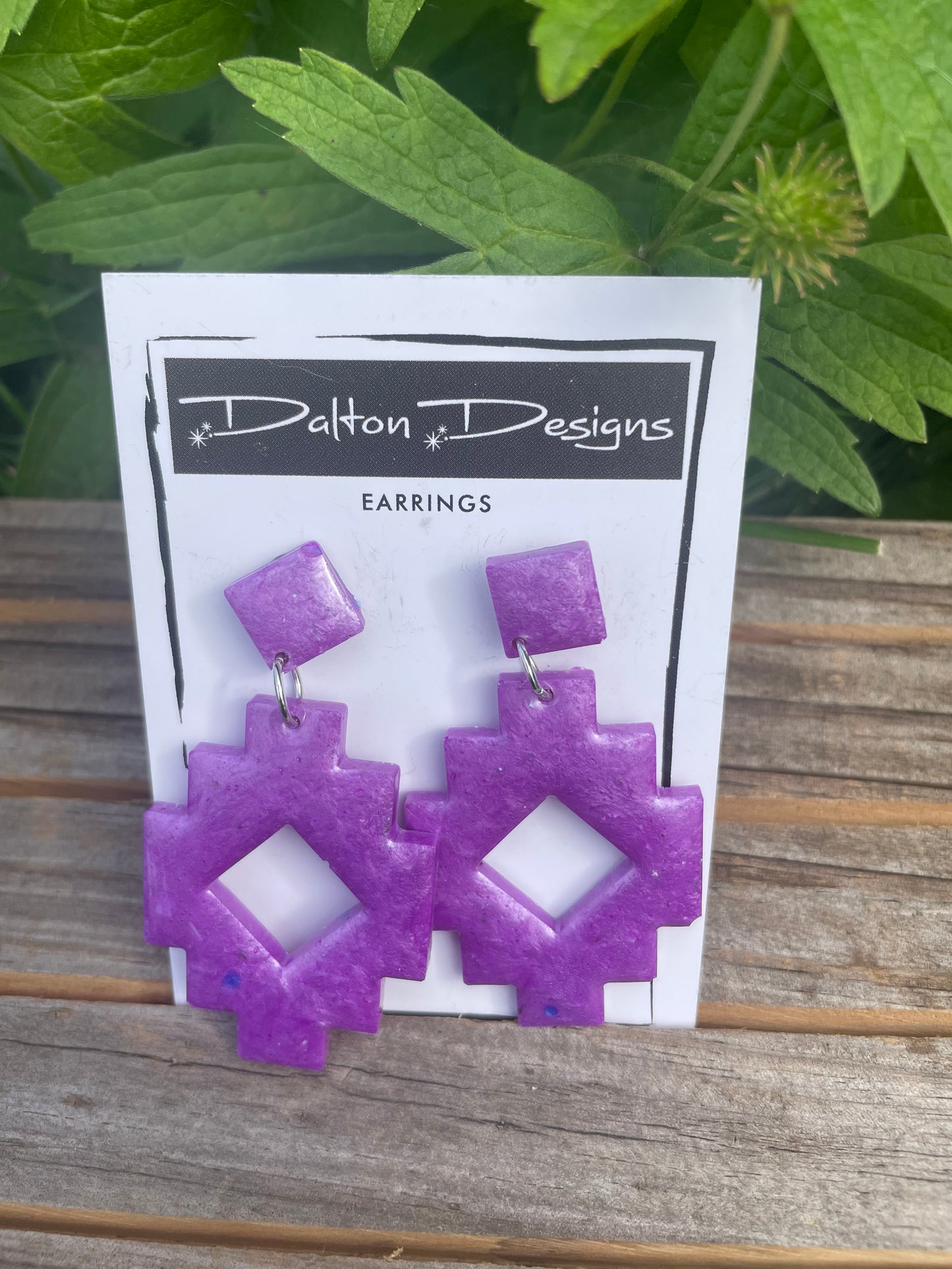 Purple Aztec Style Earrings