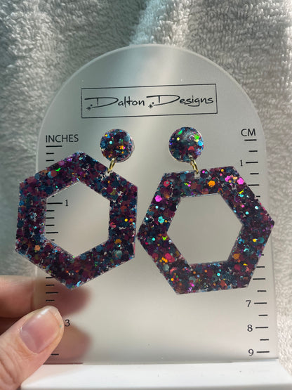 Pink Teal Mix Earrings