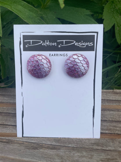 Pink Mermaid Magic Studs