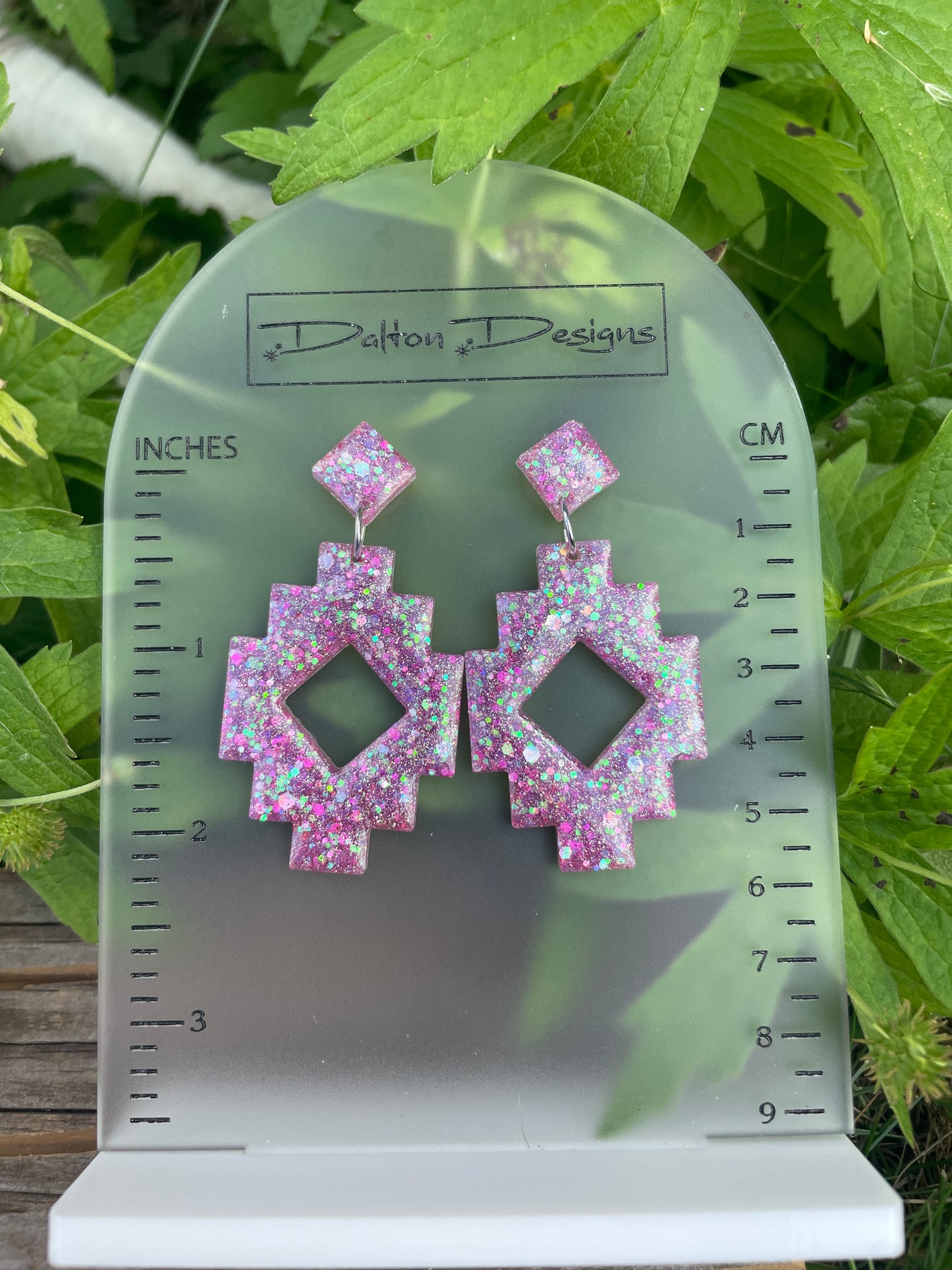 Light Pink Mix Aztec Style Earrings