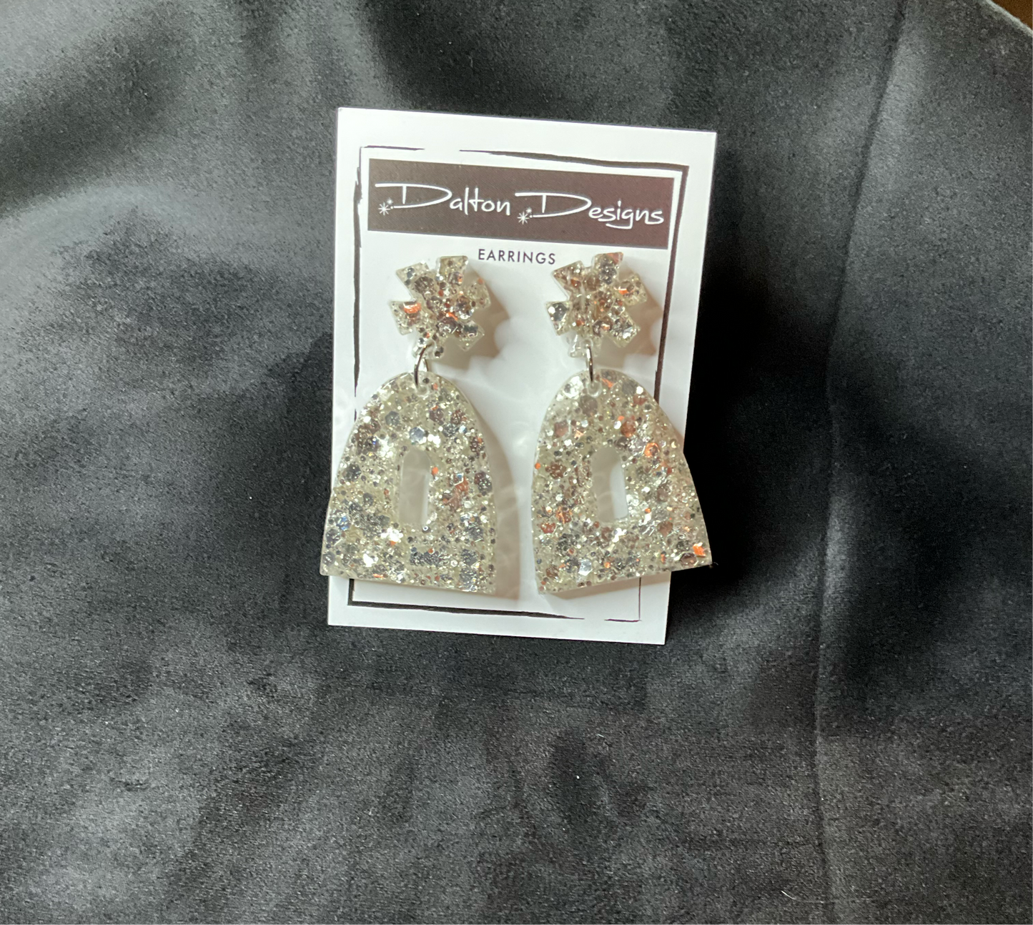 Silver Glitter Earrings