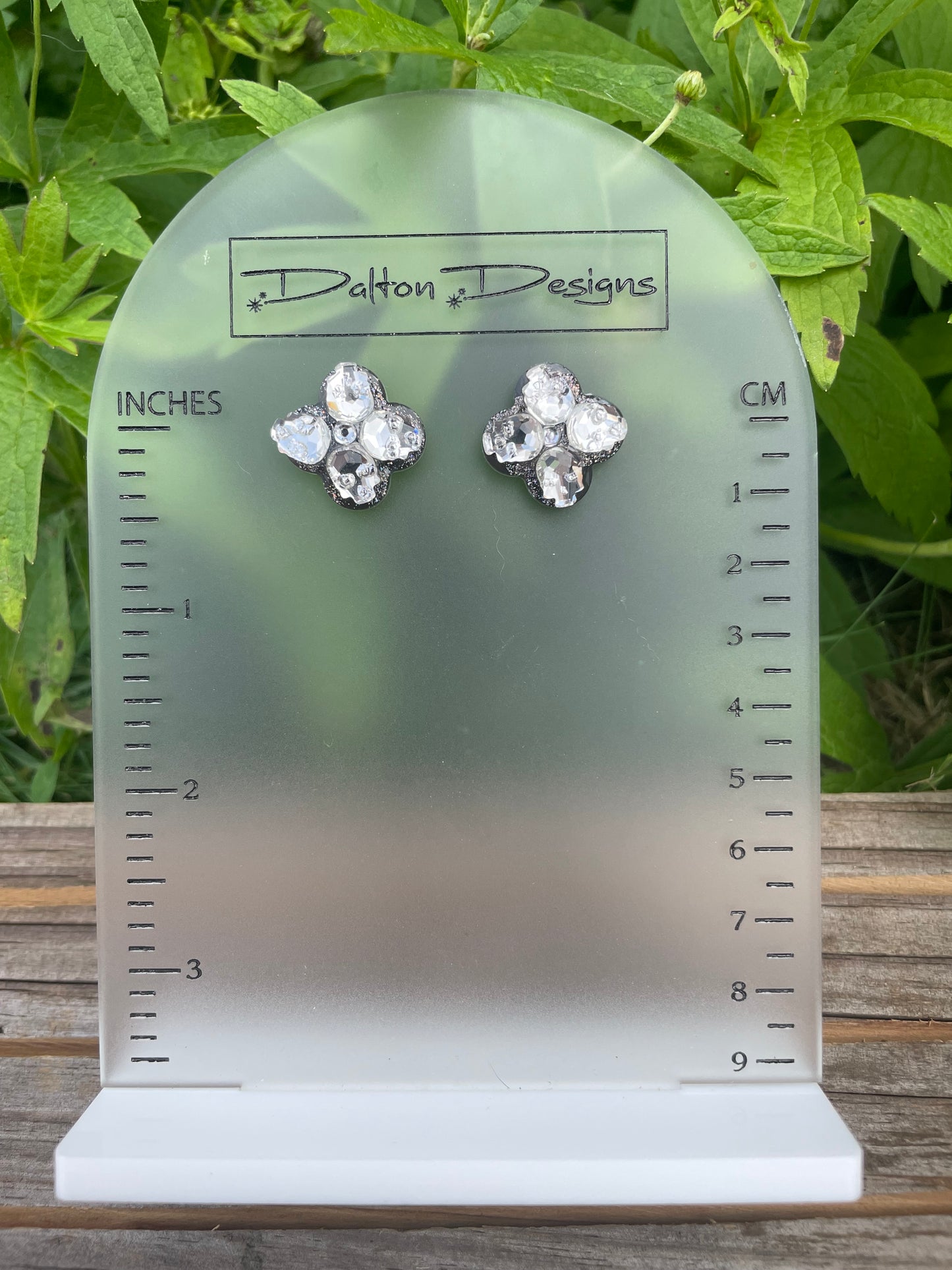 Clear Grey Tiny Skull Studs