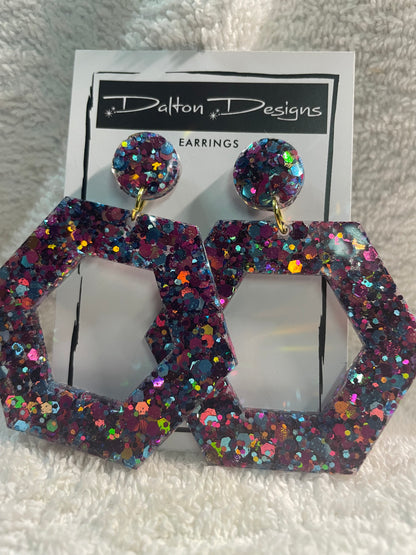 Pink Teal Mix Earrings