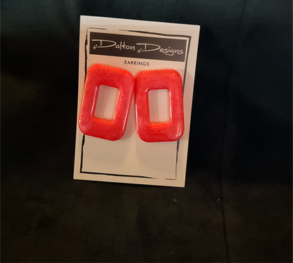 Coral Rectangle Earrings