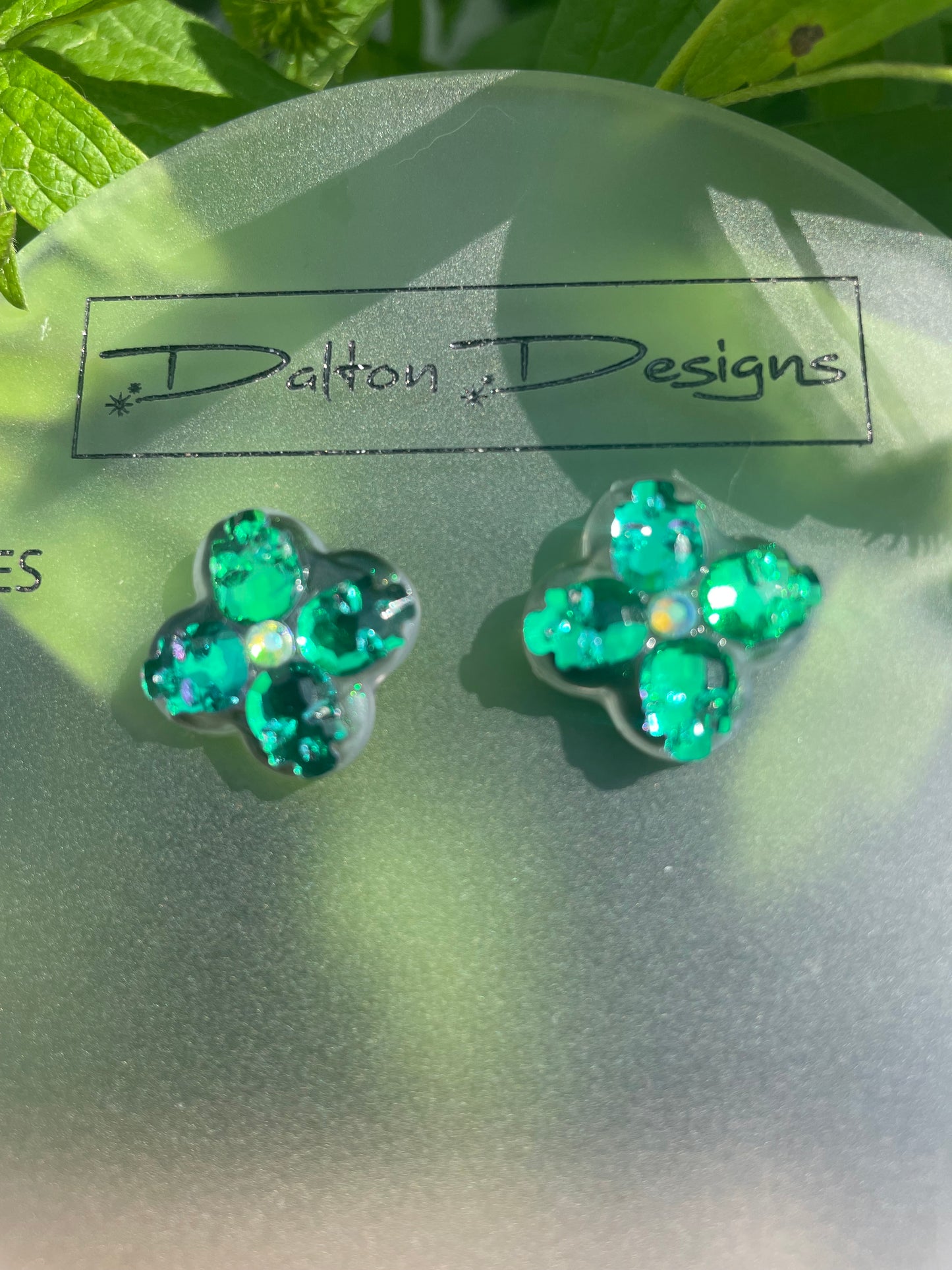 Green AB Tiny Skull Studs