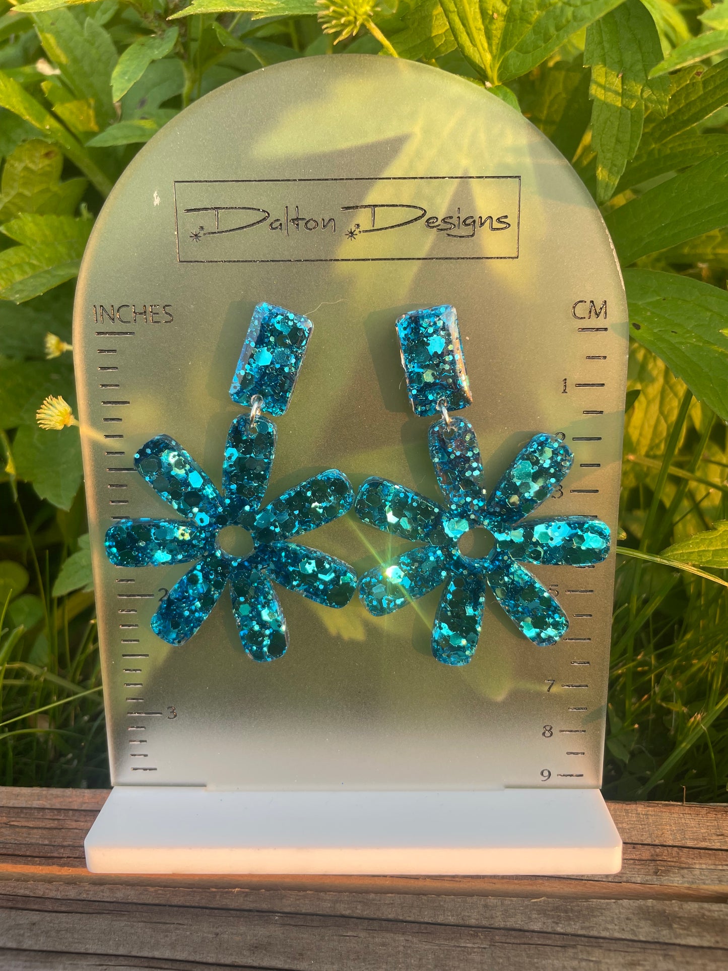 Dark Teal Spur Earrings