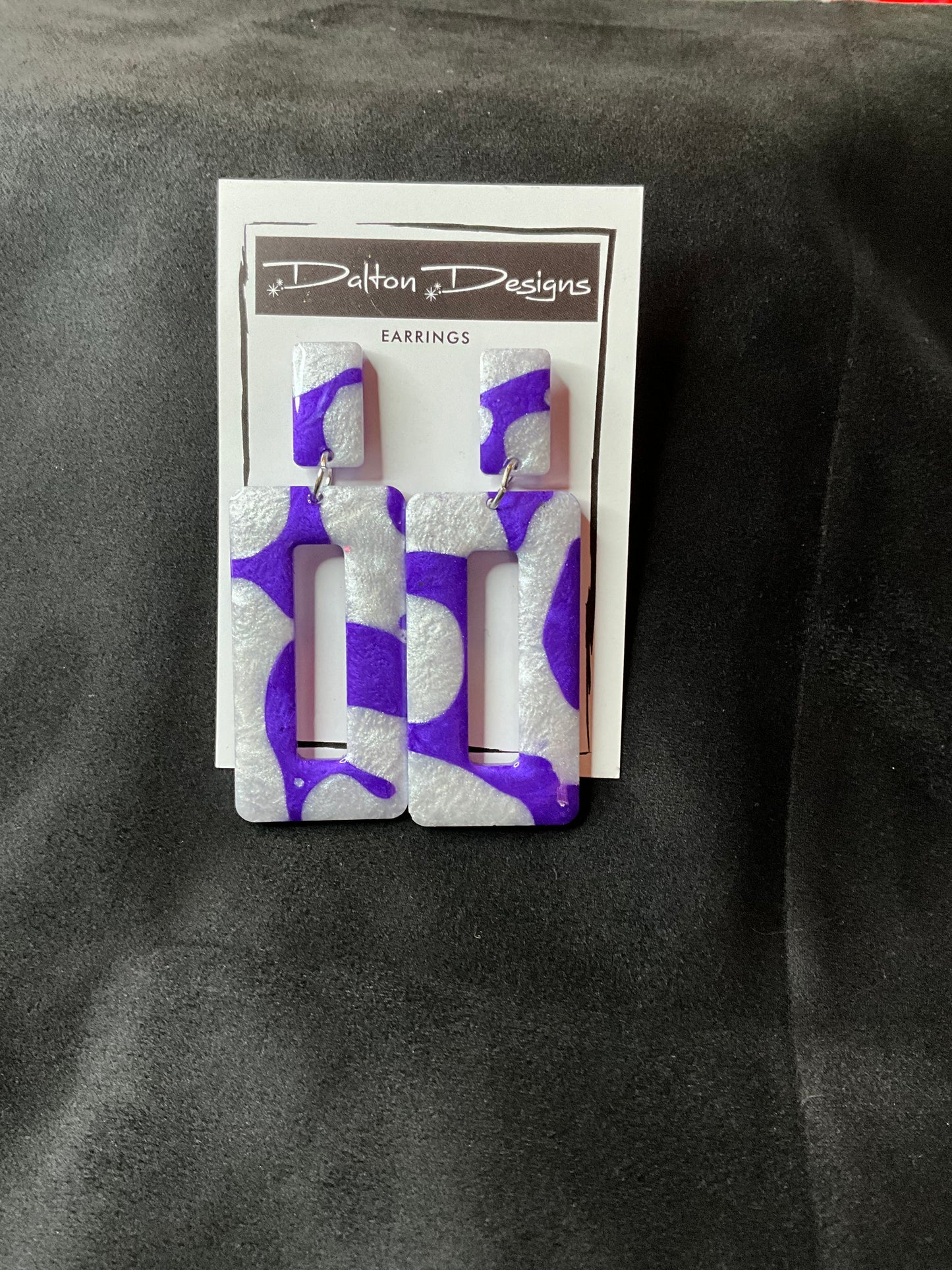 Purple and Silver Earrings