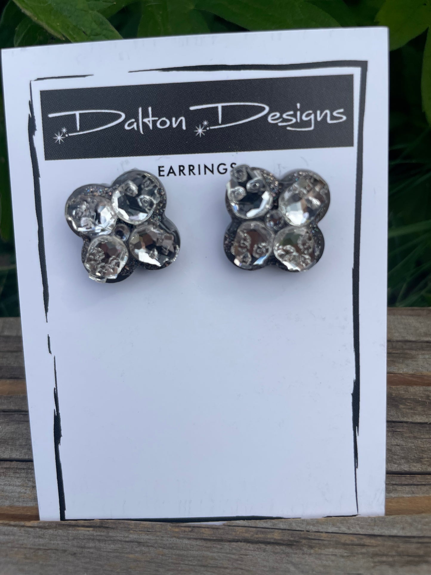 Clear Grey Tiny Skull Studs