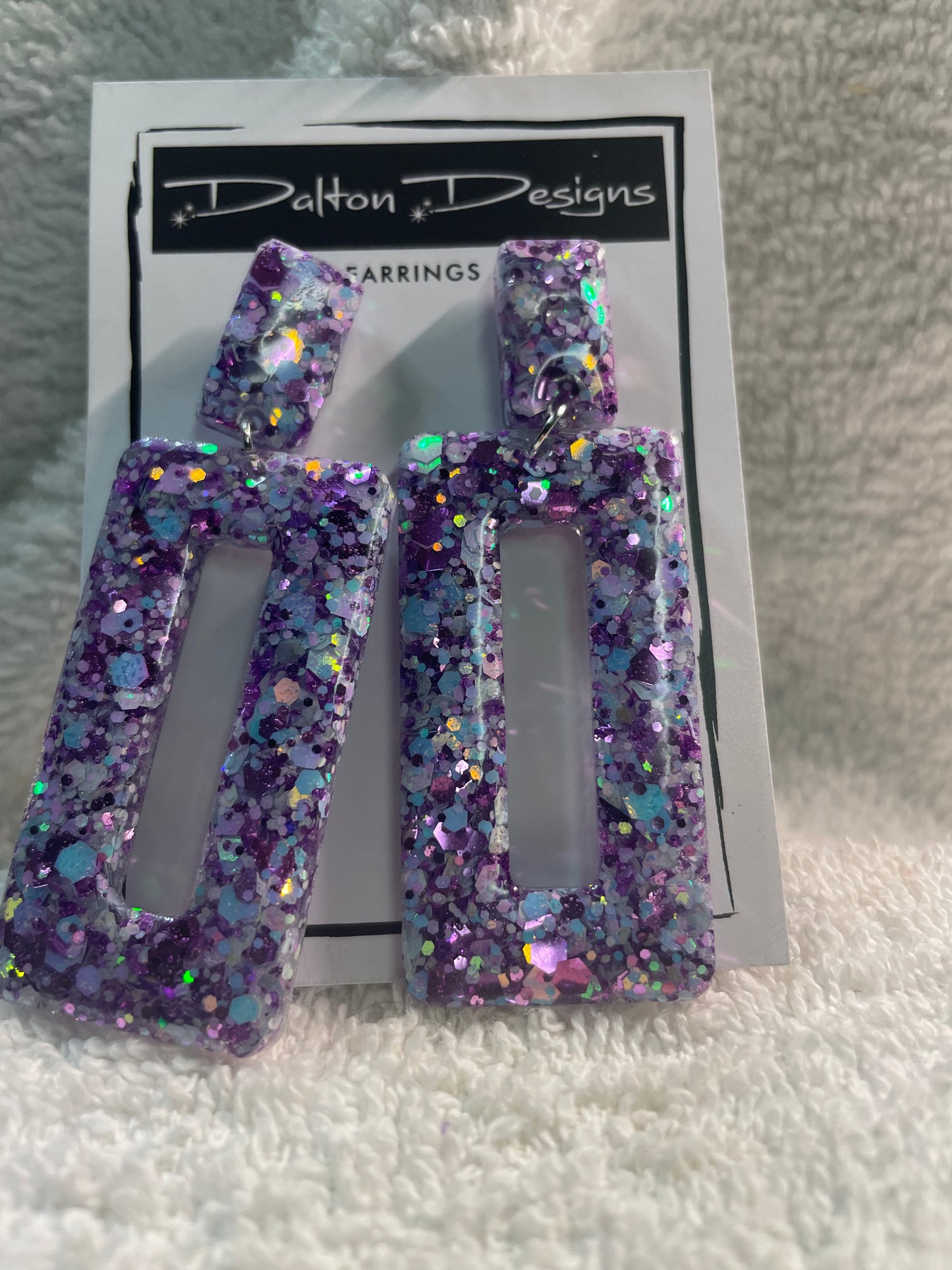 Purple Mix Glitter Earrings