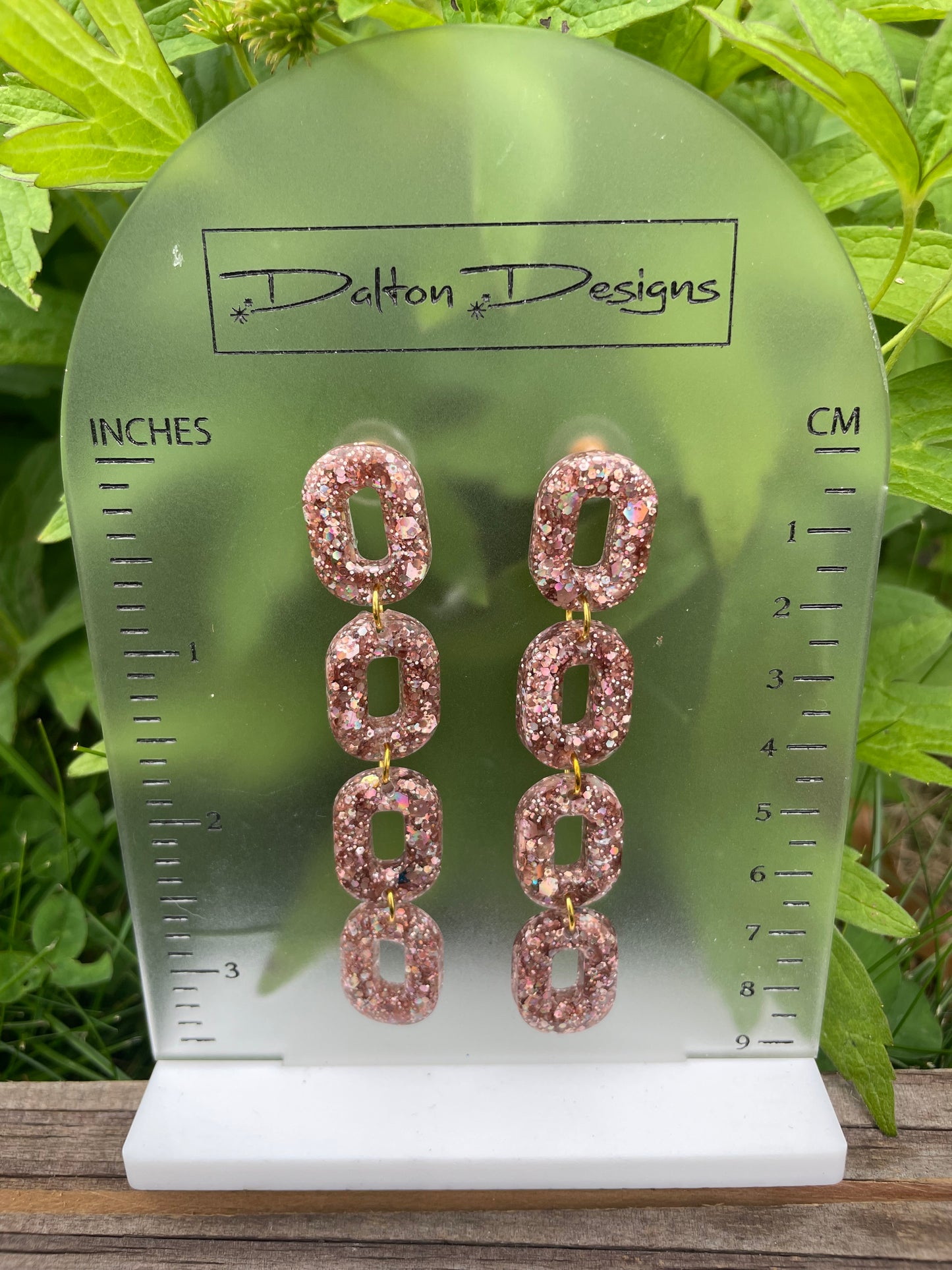 Tannish AB Oval Chain Earrings