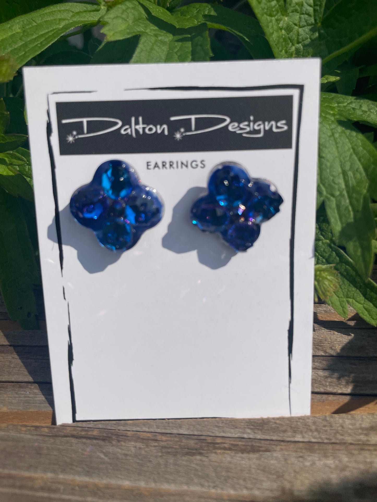 Tiny Blue Skull Studs