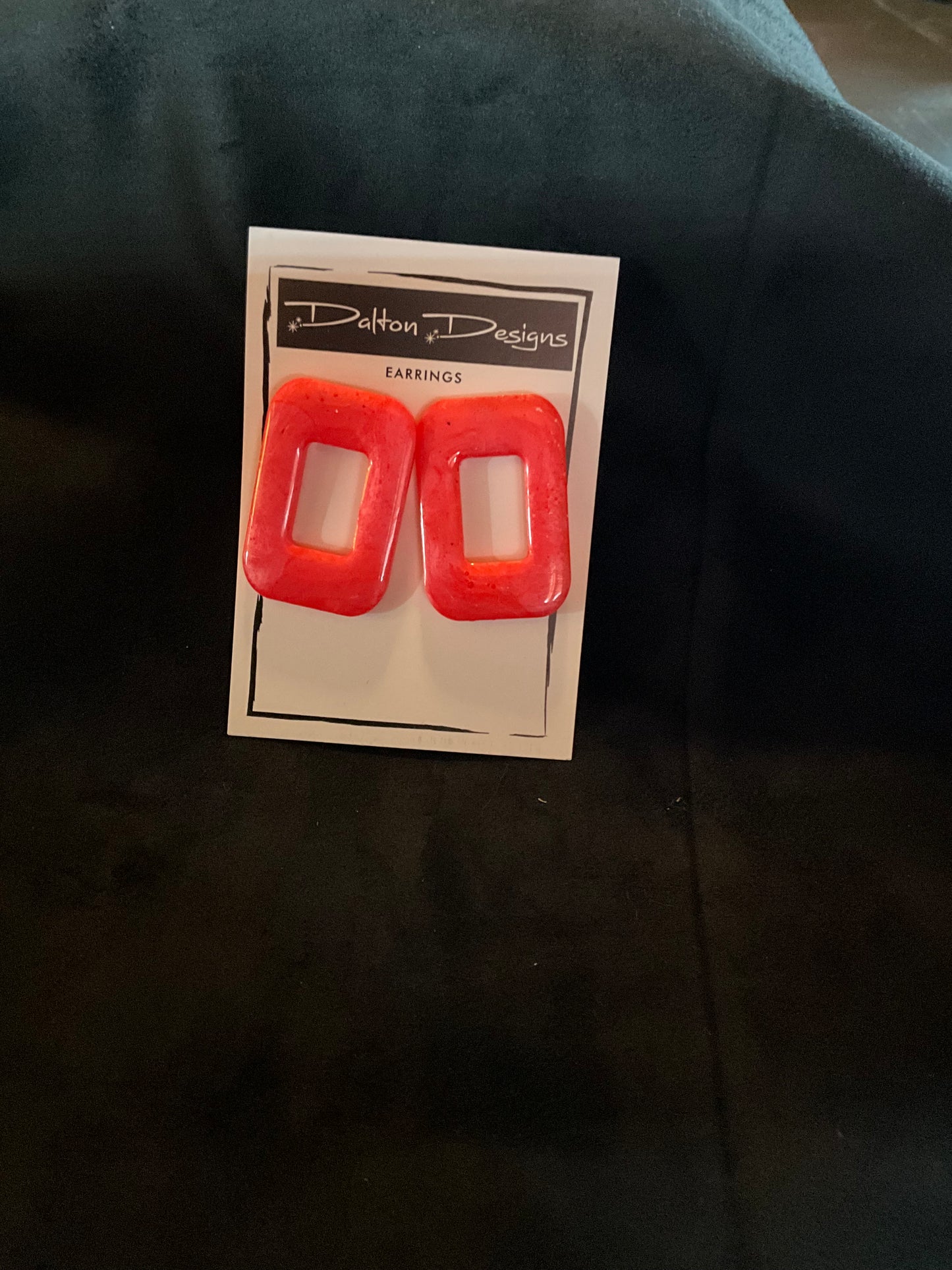 Coral Rectangle Earrings