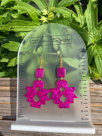 Muted Pink Aztec Mini Earrings
