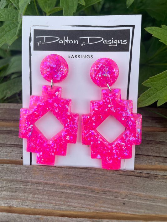 Barbie Pink Aztec Earrings