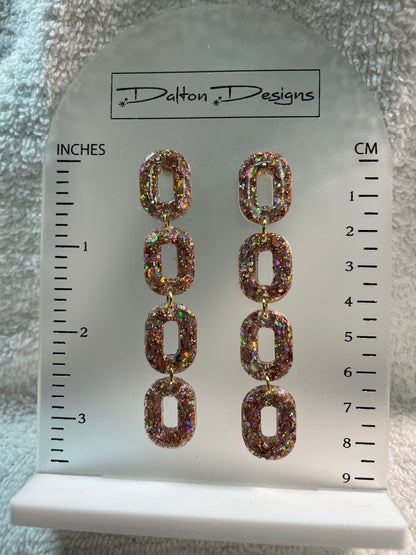 Tannish AB Oval Chain Earrings