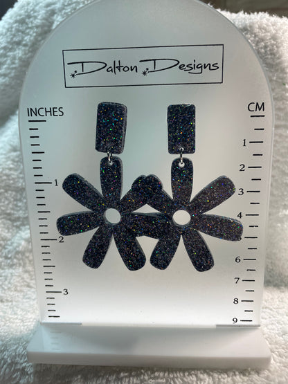 Black AB Spur Earrings