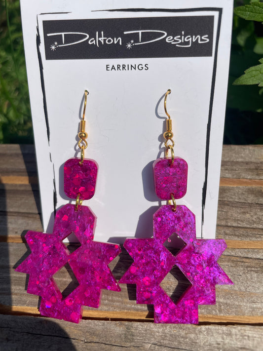 Muted Pink Aztec Mini Earrings