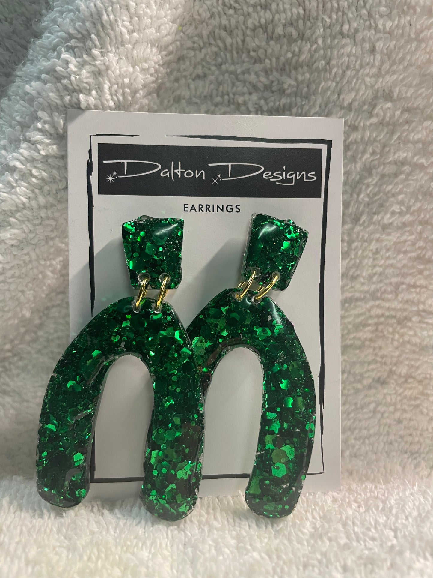 Green Glitter Modern Horseshoe