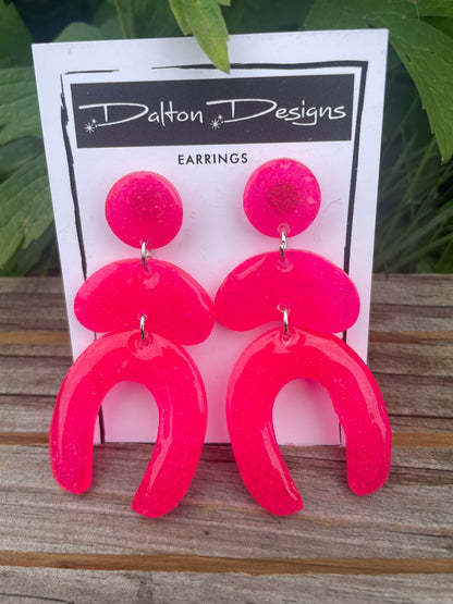 Hot Pink Funky Fun Earrings
