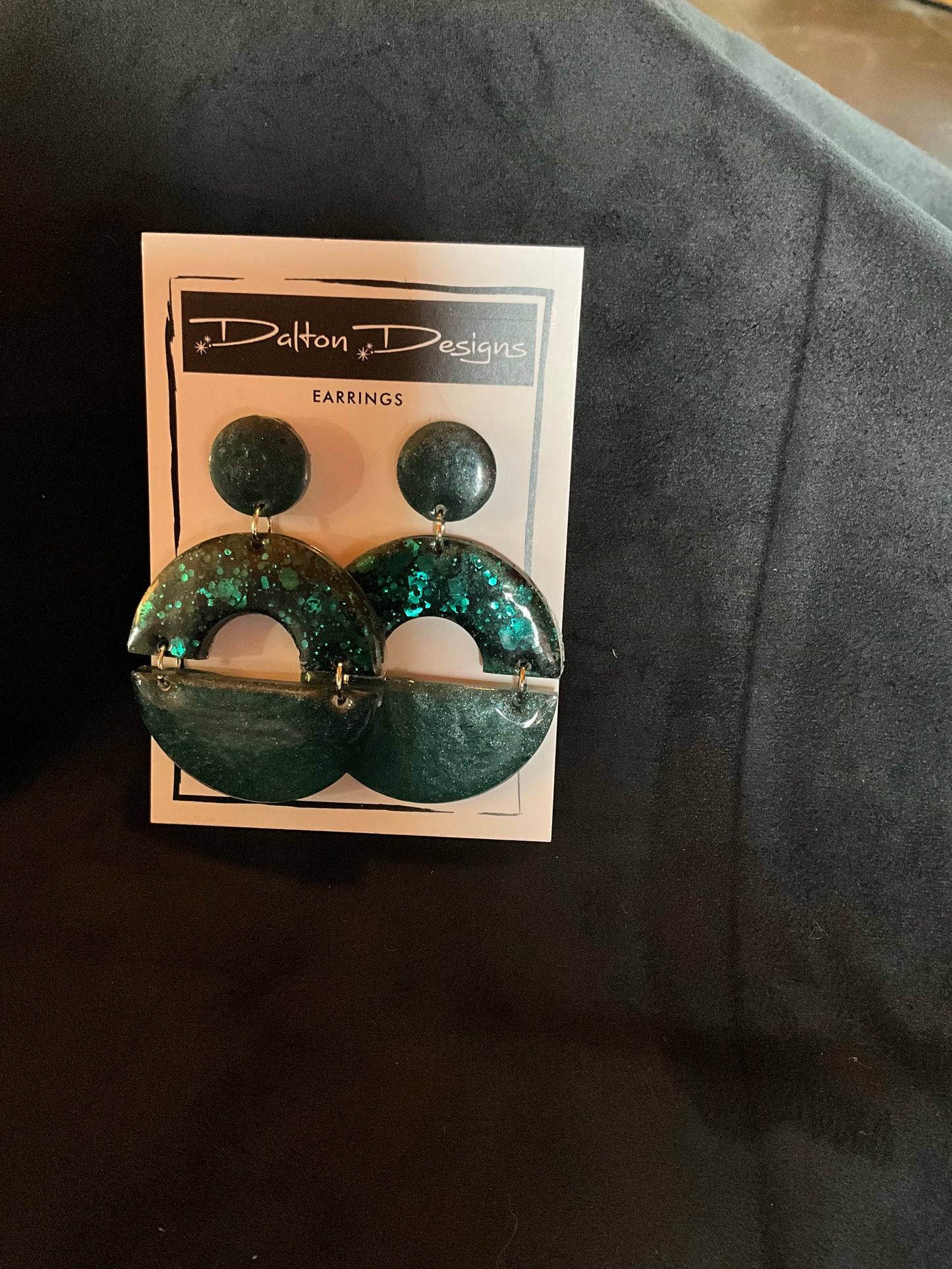 Raven Teal Modern Arch Earrings