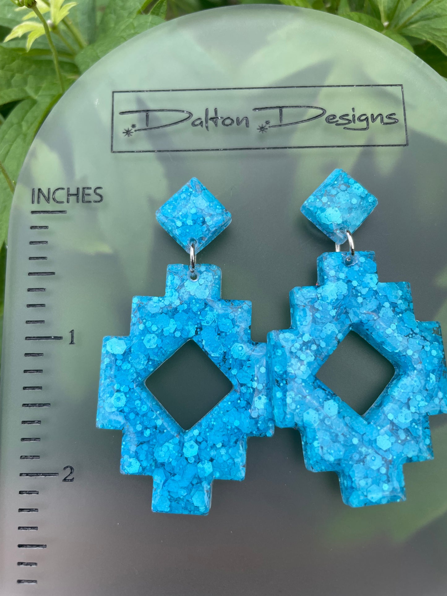 Chunky Turquoise Aztec Earrings