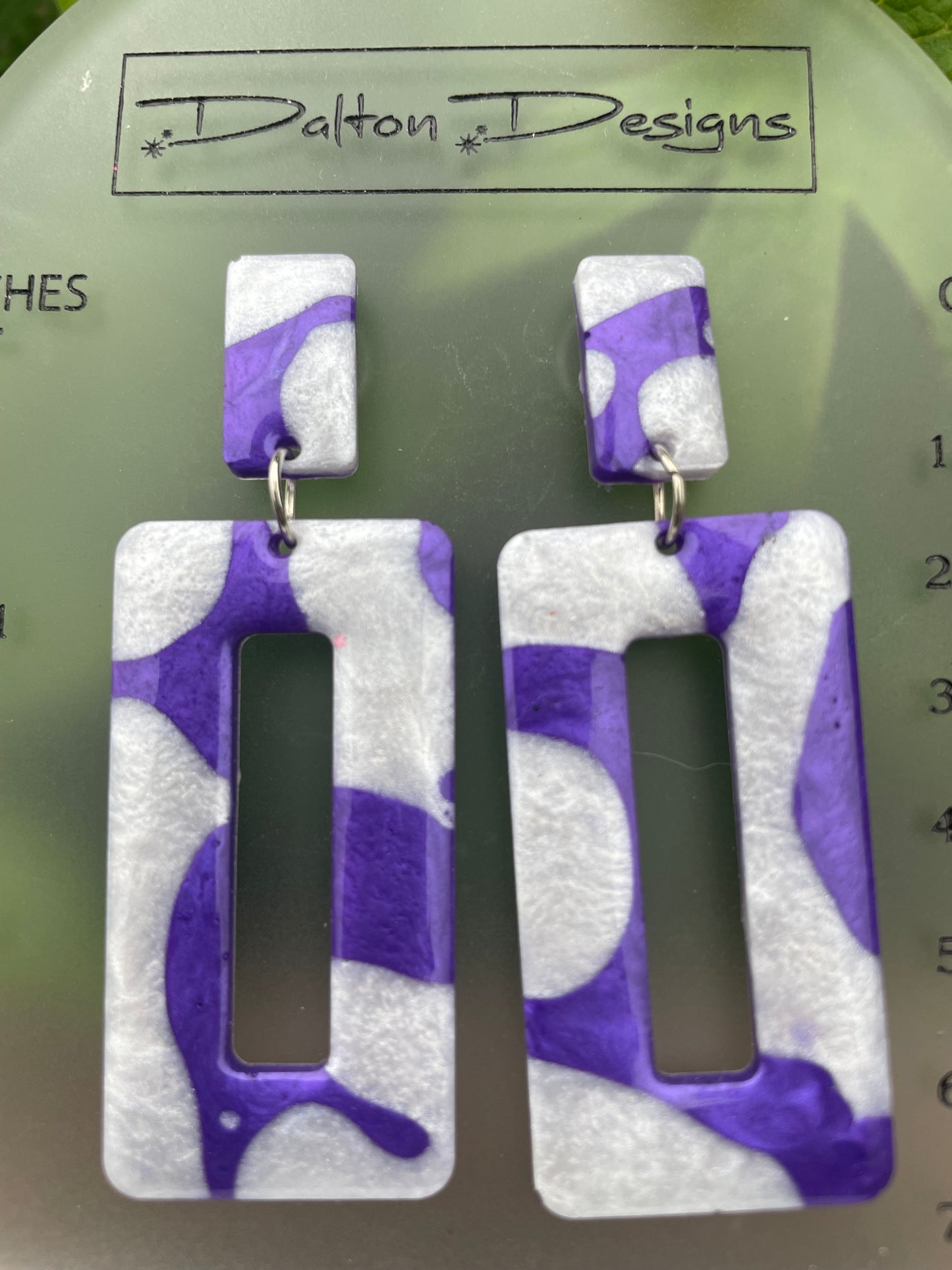 Purple and Silver Earrings