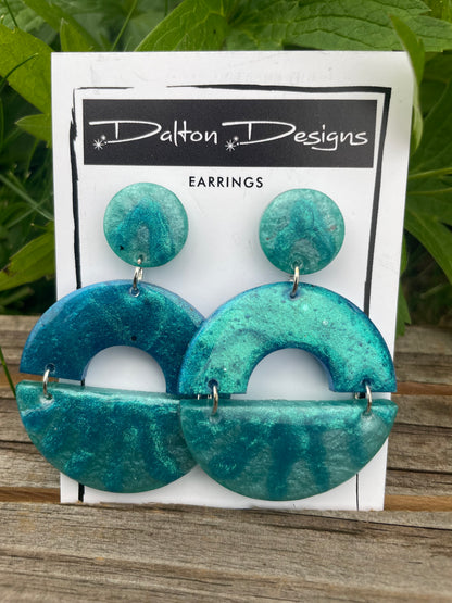 Sea Scape Modern Arch Earrings
