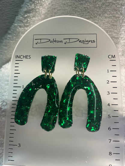Green Glitter Modern Horseshoe